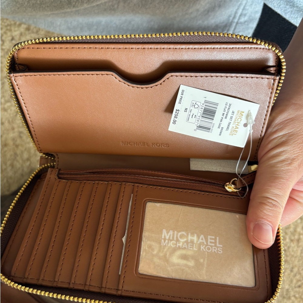 Michael Kors Brown and Gold Tote and Wallet Set - Picture 3 of 6